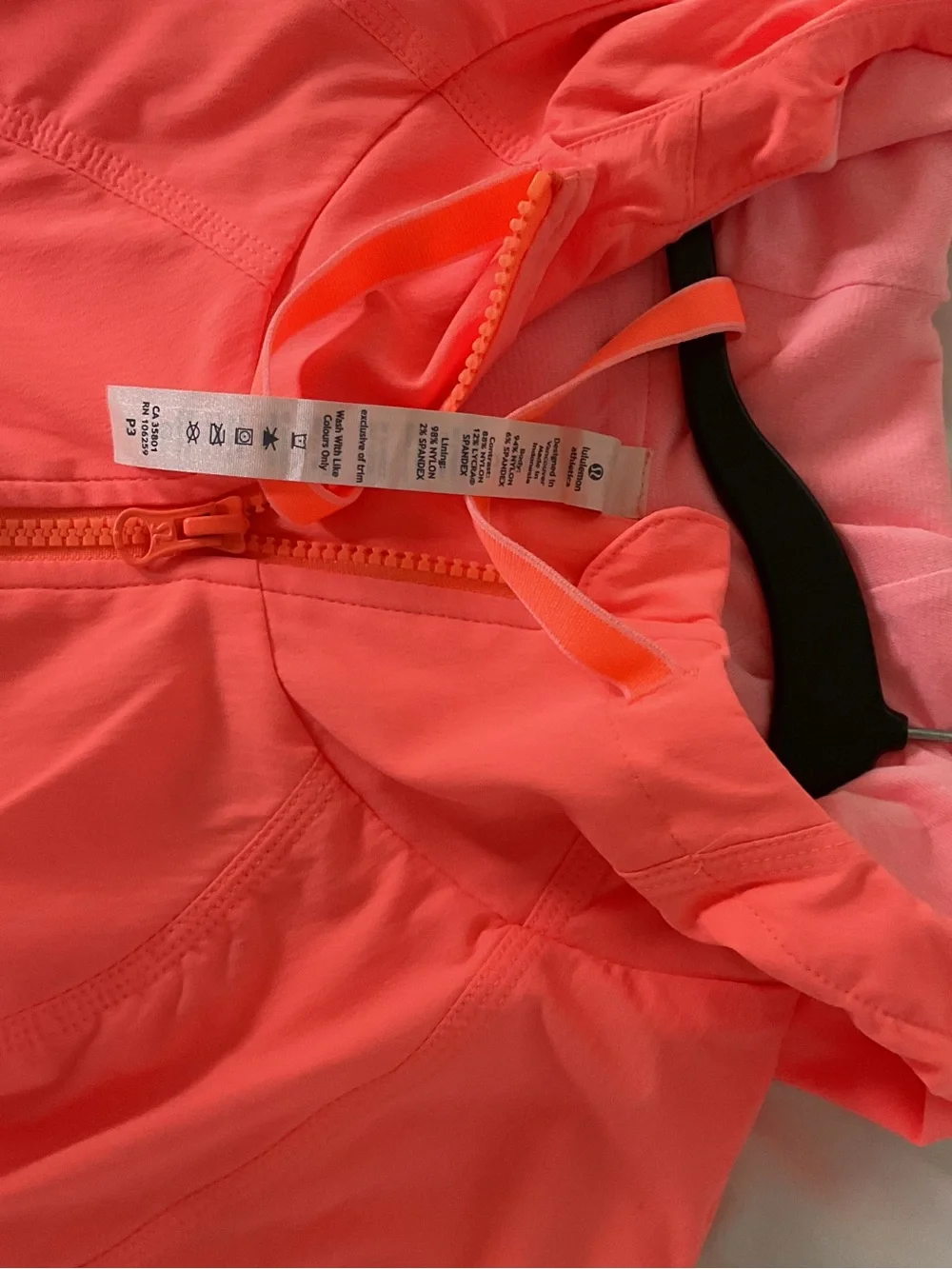 lululemon athletica Neon Coral Hooded Zip-Up Jacket